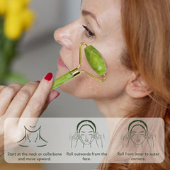 Face Stone Jade Roller Massager with Gua Sha Stone And Ice Roller Multicolour Set Facial Roller 100% Natural Stone Jade Roller For Skin Eye Neck Body Ice Cube