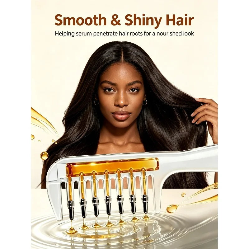 NewEssential Oil Infusion Hair Comb Scalp Massage Applicator Brush Refillable Oil Hair Care Comb for Hair Growth Treatment Salon Elegant store