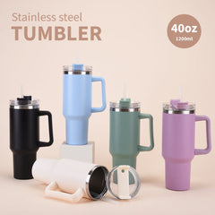 40 oz Insulated Tumbler Thermos Flask with Straw & Lid,Stainless Steel Double-Walled Thermal Mug for Hot & Cold Beverages, Ideal for Travel, Gym, and Outdoor Use