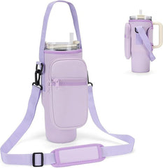 Stanley Tumbler Carrying Bag with Adjustable Strap | Travel Shoulder Handbag with Pocket for 40oz Quencher Tumblers