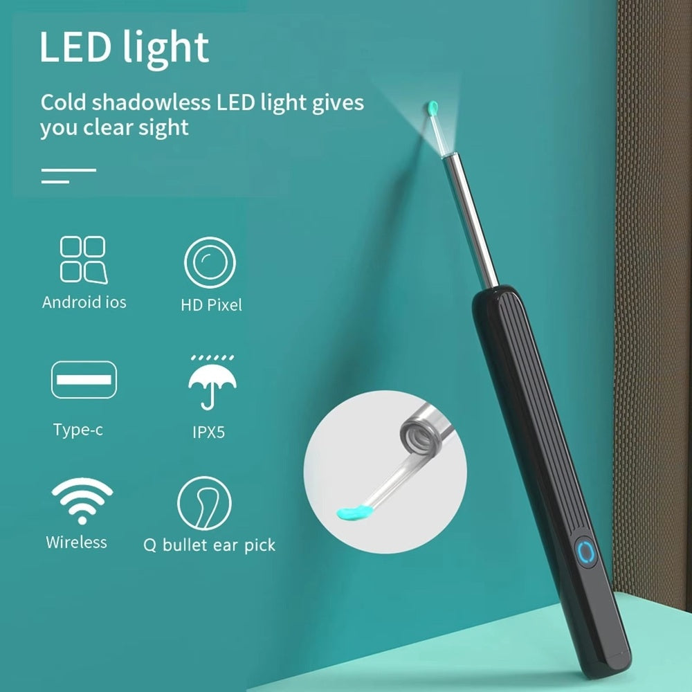 Smart Visual Ear Wax Cleaning Kit with Camera HD – Wireless Ear Cleaner Endoscope