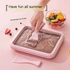 Ice Cream Machine, Rolling Ice Maker, Dessert Tray, No Electricity Required, Suitable for DIY Frozen Snacks