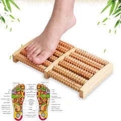 Dual 6 Row Foot Wooden Massager Roller Plantar Fasciitis Relief Feet Pain Muscle Relaxation Massage Tools