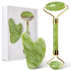 Face Stone Jade Roller Massager with Gua Sha Stone And Ice Roller Multicolour Set Facial Roller 100% Natural Stone Jade Roller For Skin Eye Neck Body Ice Cube