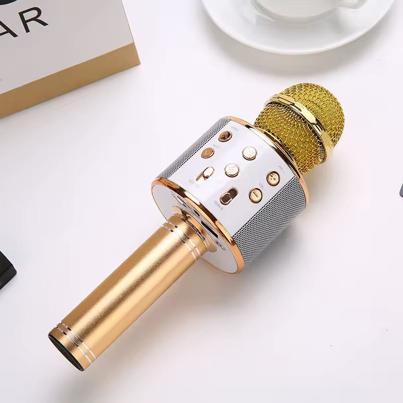 WS-858 Wireless Bluetooth Karaoke Microphone - 3-in-1 Mic, Speaker & Record - WS-858 Bluetooth Mic