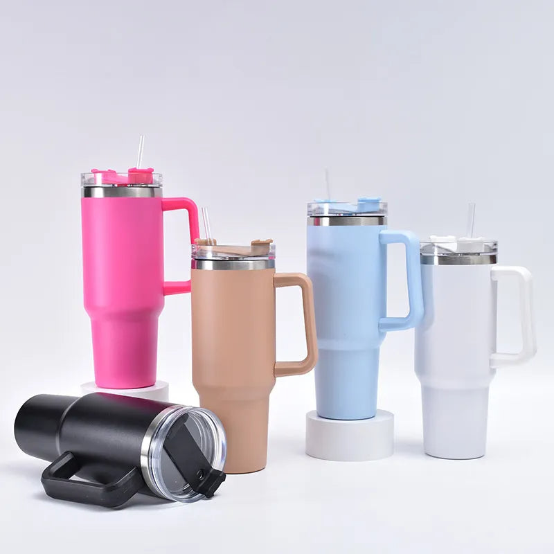 40 oz Insulated Tumbler Thermos Flask with Straw & Lid,Stainless Steel Double-Walled Thermal Mug for Hot & Cold Beverages, Ideal for Travel, Gym, and Outdoor Use