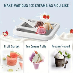 Ice Cream Machine, Rolling Ice Maker, Dessert Tray, No Electricity Required, Suitable for DIY Frozen Snacks