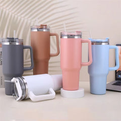 40 oz Insulated Tumbler Thermos Flask with Straw & Lid,Stainless Steel Double-Walled Thermal Mug for Hot & Cold Beverages, Ideal for Travel, Gym, and Outdoor Use
