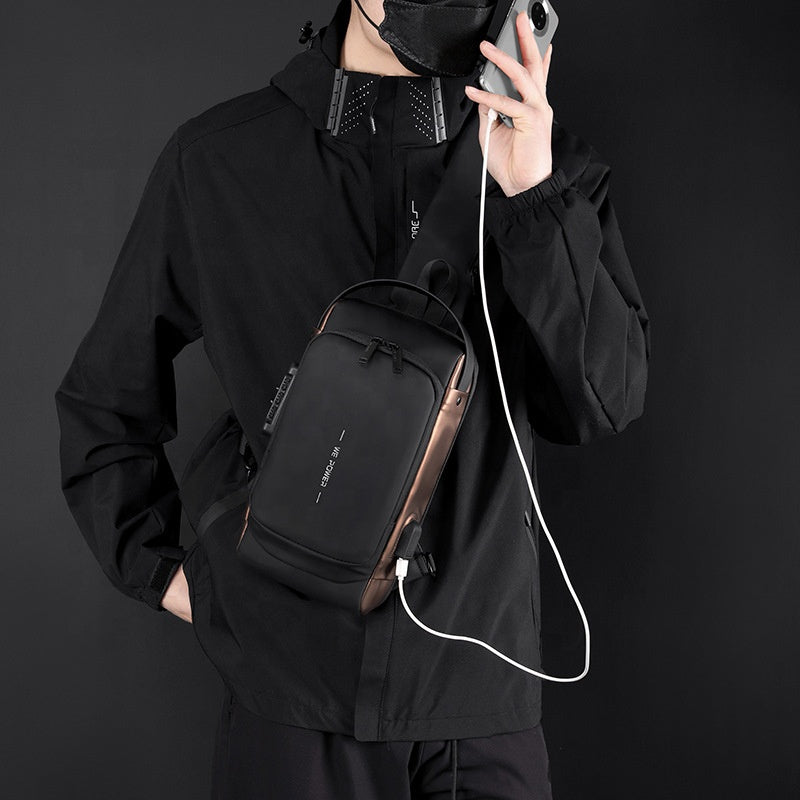 Travel Essential Water-Resistant Scratch-Proof Nylon Anti-Theft Crossbody Sling with USB Charging Port Side Bag for Men and Women