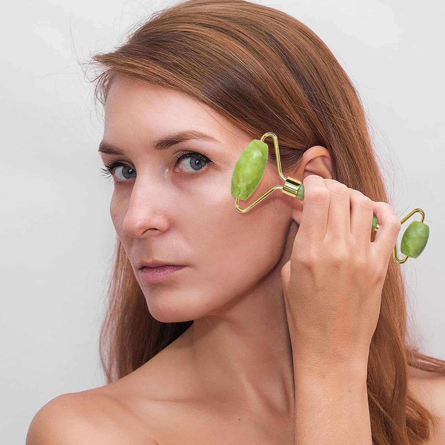 Face Stone Jade Roller Massager with Gua Sha Stone And Ice Roller Multicolour Set Facial Roller 100% Natural Stone Jade Roller For Skin Eye Neck Body Ice Cube