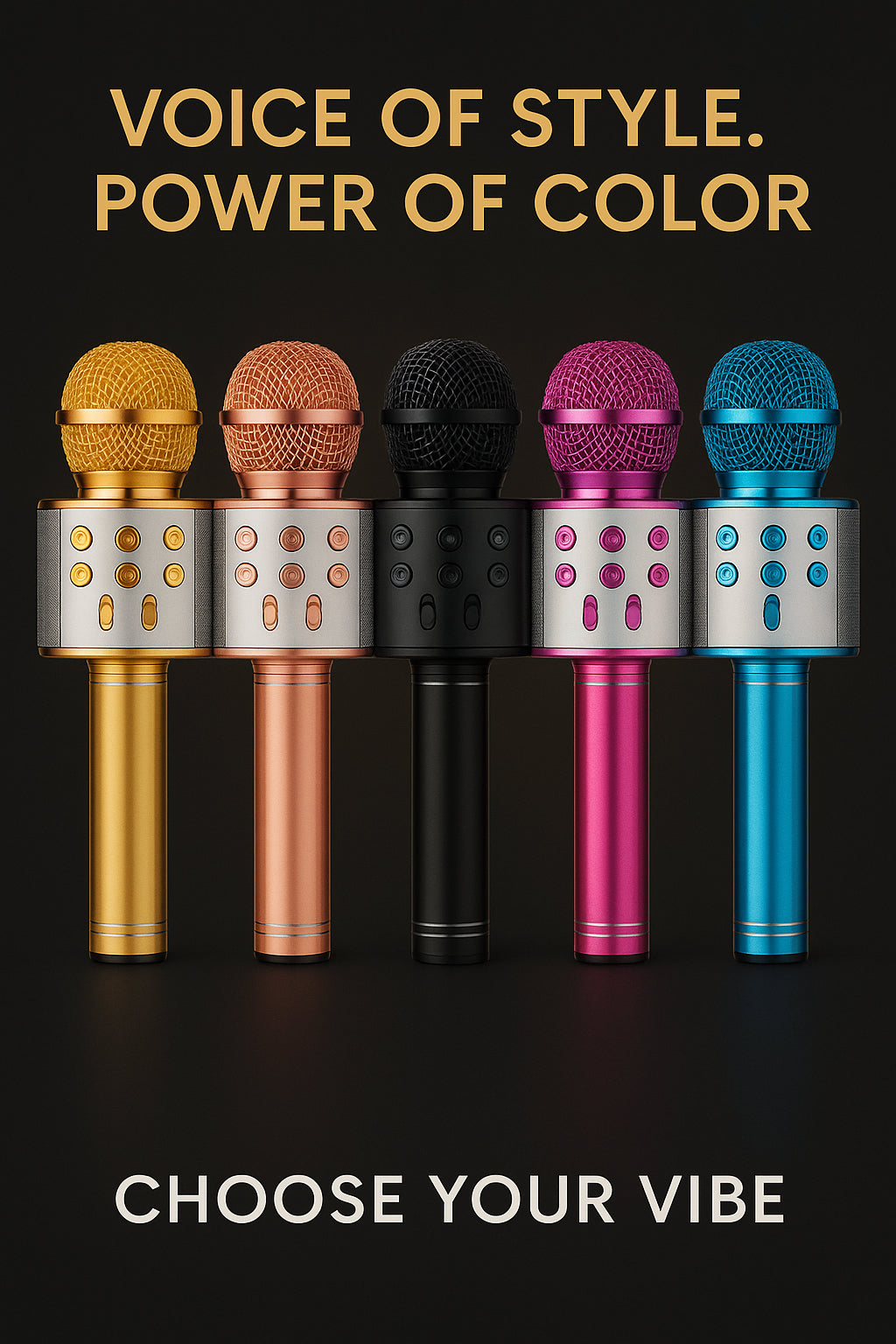 WS-858 Wireless Bluetooth Karaoke Microphone - 3-in-1 Mic, Speaker & Record - WS-858 Bluetooth Mic