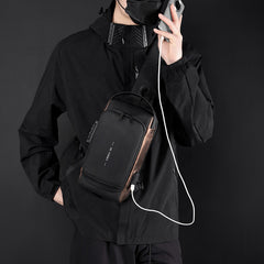 Travel Essential Water-Resistant Scratch-Proof Nylon Anti-Theft Crossbody Sling with USB Charging Port Side Bag for Men and Women