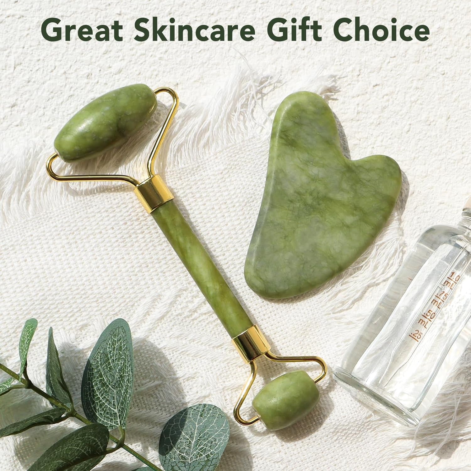 Face Stone Jade Roller Massager with Gua Sha Stone And Ice Roller Multicolour Set Facial Roller 100% Natural Stone Jade Roller For Skin Eye Neck Body Ice Cube