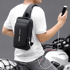 Travel Essential Water-Resistant Scratch-Proof Nylon Anti-Theft Crossbody Sling with USB Charging Port Side Bag for Men and Women