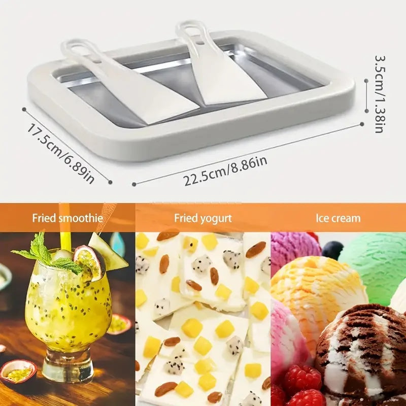 Ice Cream Machine, Rolling Ice Maker, Dessert Tray, No Electricity Required, Suitable for DIY Frozen Snacks