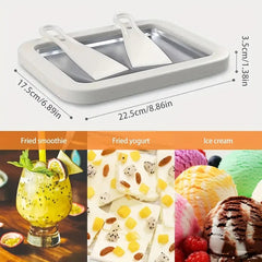 Ice Cream Machine, Rolling Ice Maker, Dessert Tray, No Electricity Required, Suitable for DIY Frozen Snacks