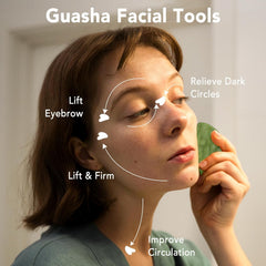 Face Stone Jade Roller Massager with Gua Sha Stone And Ice Roller Multicolour Set Facial Roller 100% Natural Stone Jade Roller For Skin Eye Neck Body Ice Cube
