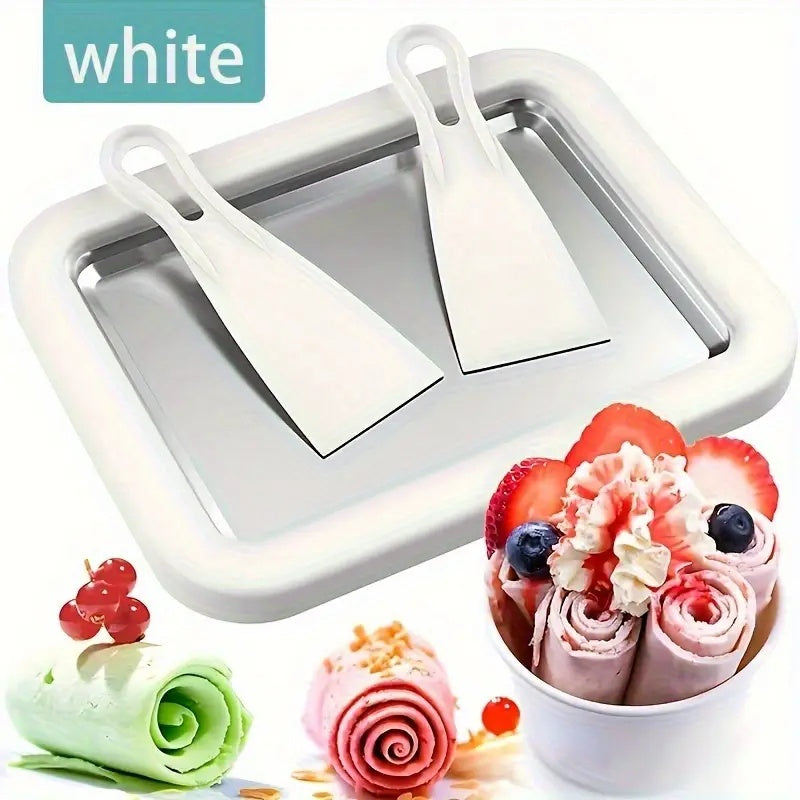 Ice Cream Machine, Rolling Ice Maker, Dessert Tray, No Electricity Required, Suitable for DIY Frozen Snacks
