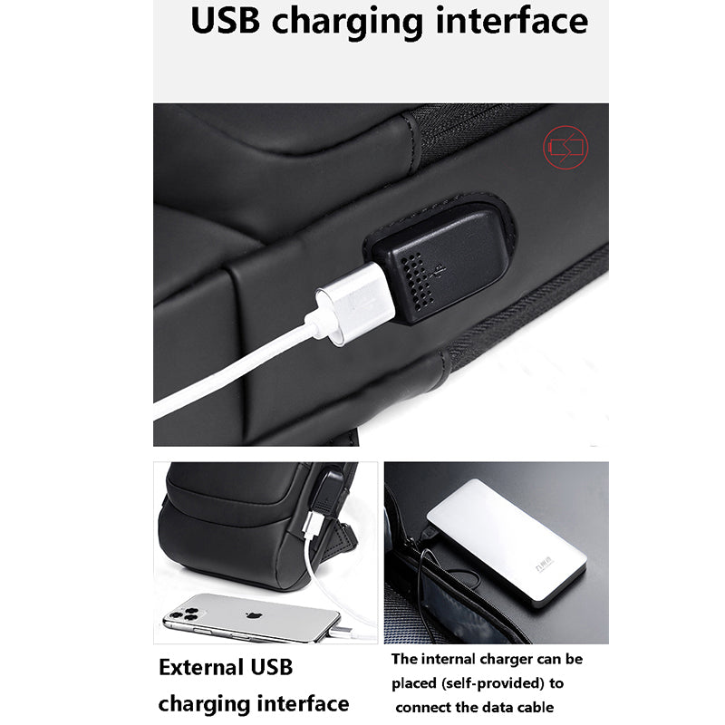 Travel Essential Water-Resistant Scratch-Proof Nylon Anti-Theft Crossbody Sling with USB Charging Port Side Bag for Men and Women