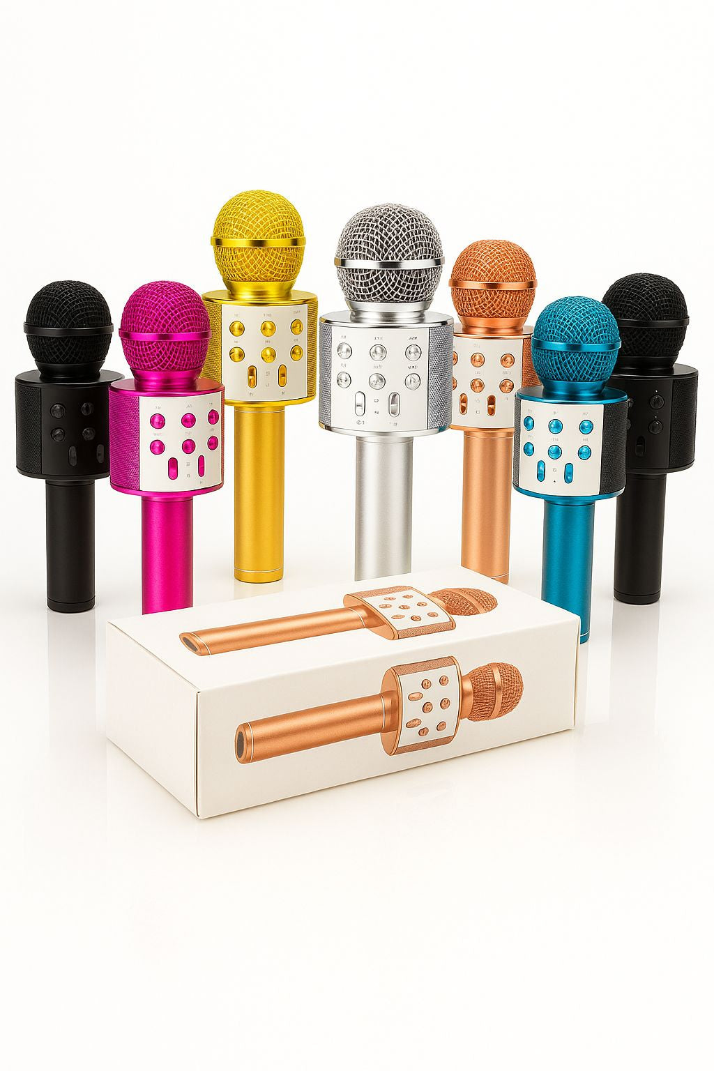 WS-858 Wireless Bluetooth Karaoke Microphone - 3-in-1 Mic, Speaker & Record - WS-858 Bluetooth Mic
