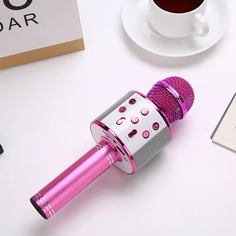 WS-858 Wireless Bluetooth Karaoke Microphone - 3-in-1 Mic, Speaker & Record - WS-858 Bluetooth Mic