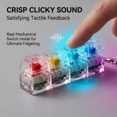 4-Button Fingertip Keyboard Keychain RGB Keyboard Fidget Toy with Lights for Stress Relief Elegant store