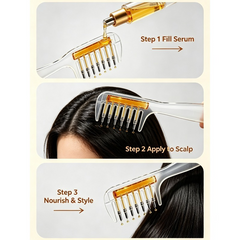 NewEssential Oil Infusion Hair Comb Scalp Massage Applicator Brush Refillable Oil Hair Care Comb for Hair Growth Treatment Salon Elegant store